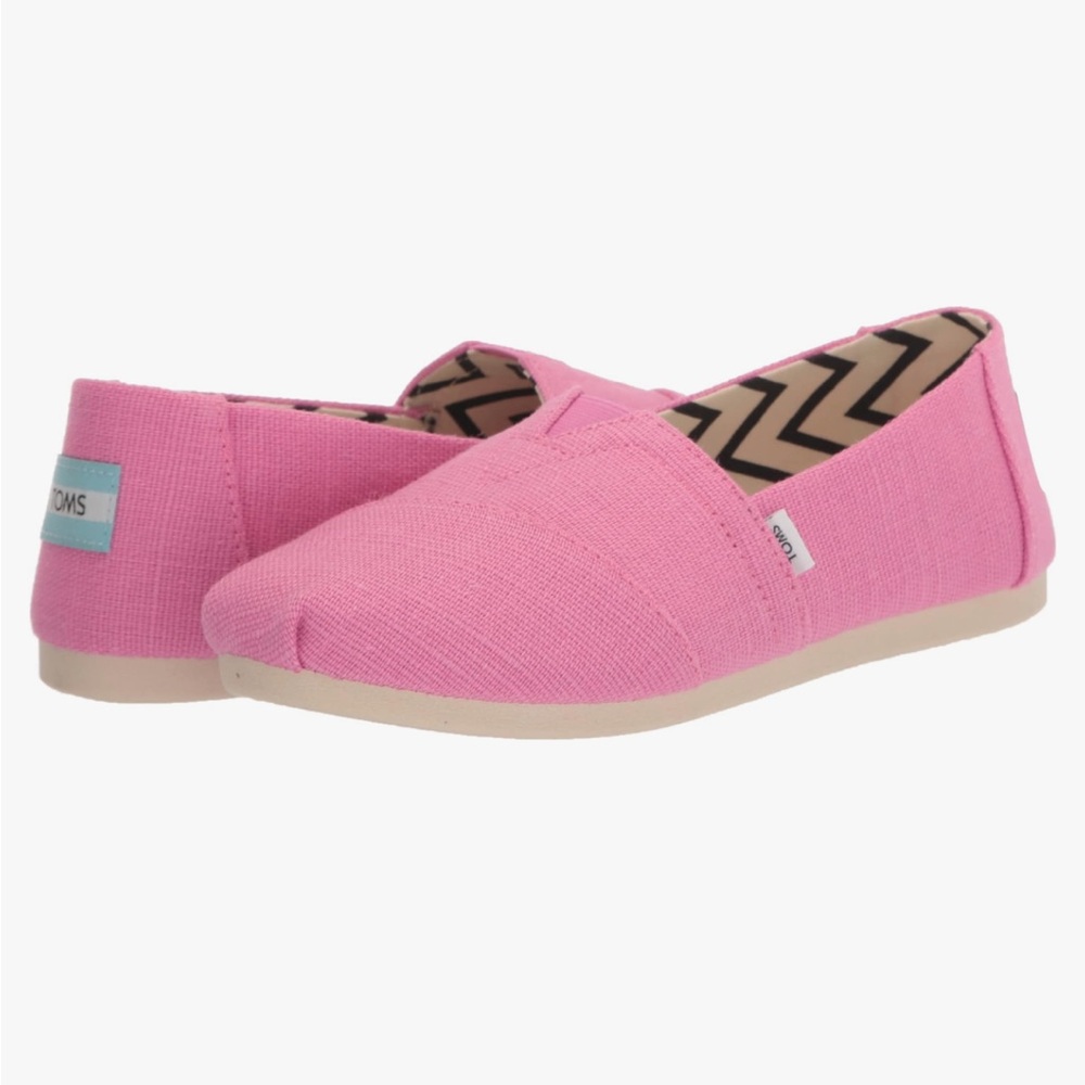TOMS Vibrant Pink Canvas Slip-Ons